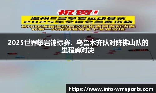2025世界攀岩锦标赛：乌鲁木齐队对阵佛山队的里程碑对决